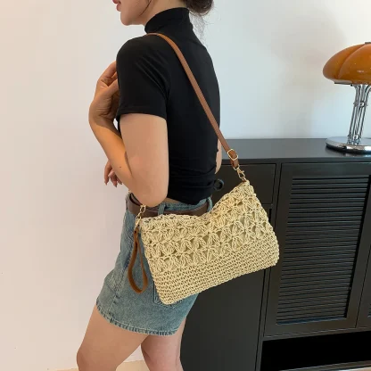 Crossbody Zippered Straw Bags