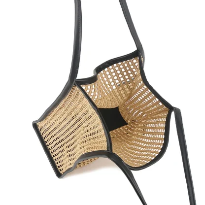 Fishnet Tote Straw Bag - Image 3