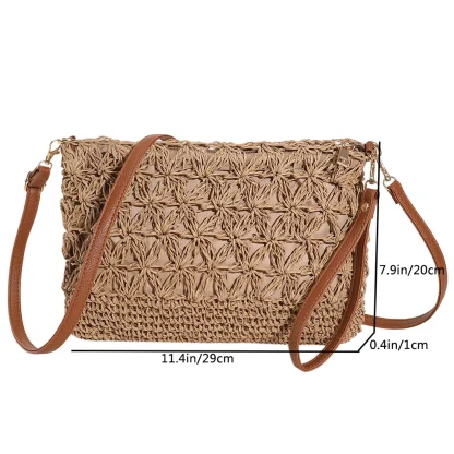 Crossbody Zippered Straw Bags - Image 7