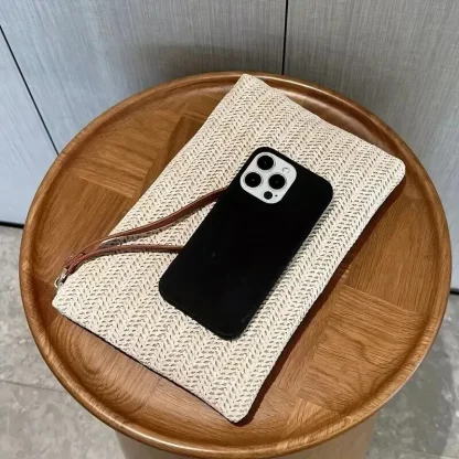 Wrist Zippered Straw Bag - Image 7