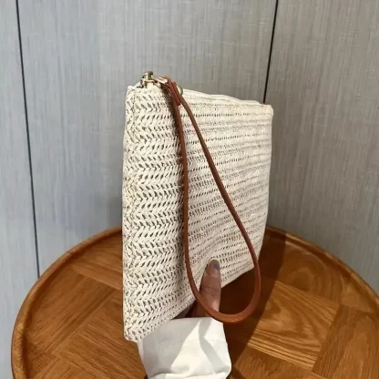 Wrist Zippered Straw Bag - Image 5