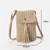 Chic Tassel Phone Straw Bag - Image 7