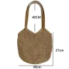 Zippered Tote Straw Bag - Image 7