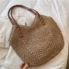 Zippered Tote Straw Bag - Image 3