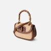 Bamboo-like Handle Straw Bag - Image 2