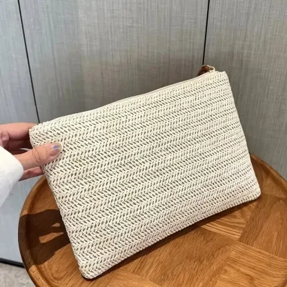 Wrist Zippered Straw Bag - Image 3