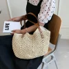 Zippered Tote Straw Bag - Image 4