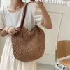 Zippered Tote Straw Bag - Image 2