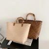 Hard Handle Woven Straw Bags - Image 4