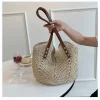 Zippered Tote Straw Bag - Image 5