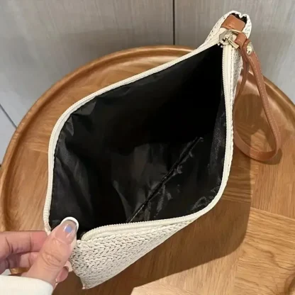 Wrist Zippered Straw Bag - Image 6